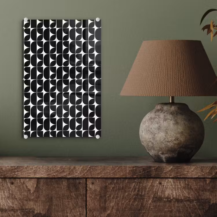 Glas schilderij - Modern - Geometrisch - Zwart — 4