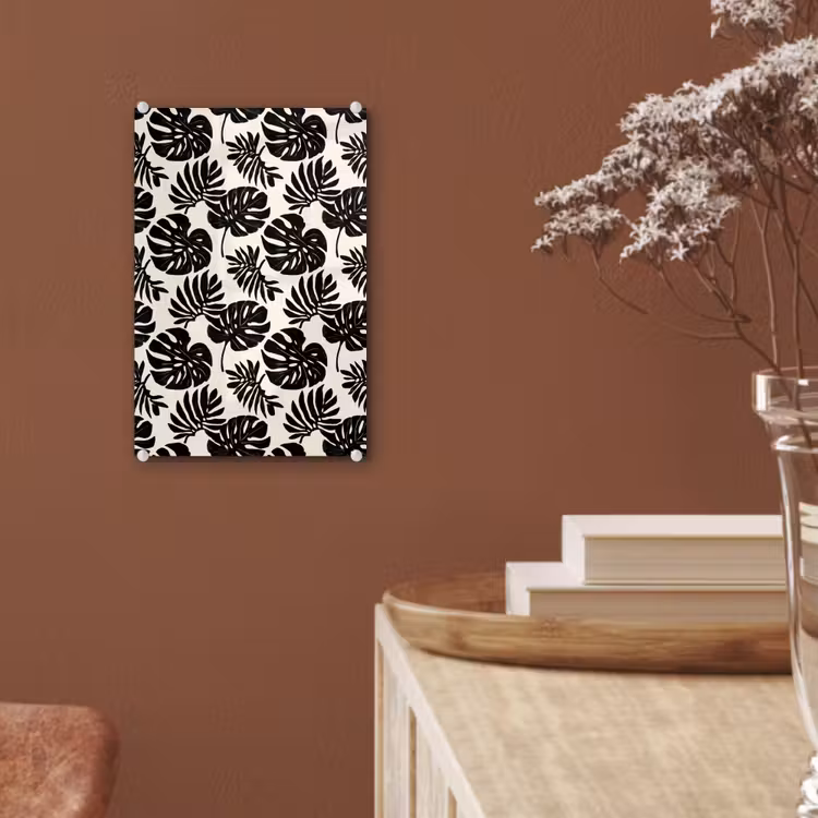 Glas schilderij - Modern - Monstera - Zwart — 6