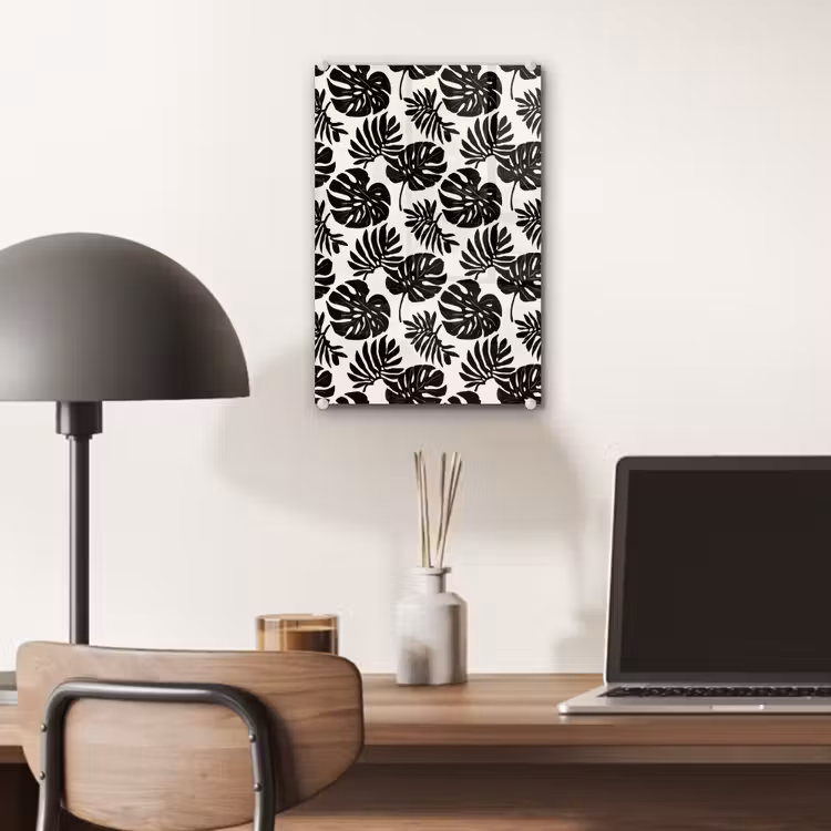 Glas schilderij - Modern - Monstera - Zwart — 7