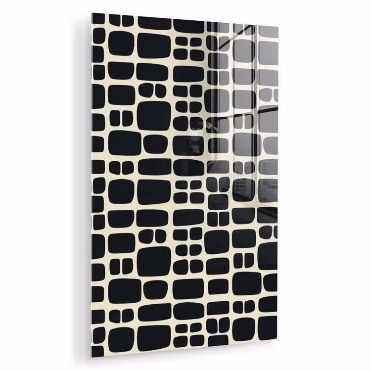 Glas schilderij - Modern - Organisch - Zwart — 1