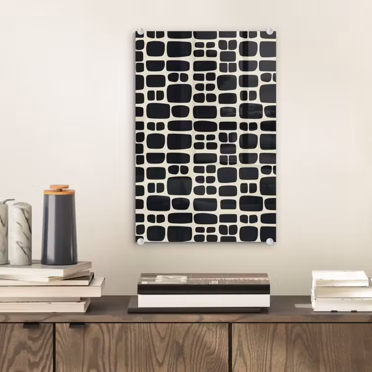 Glas schilderij - Modern - Organisch - Zwart — 2