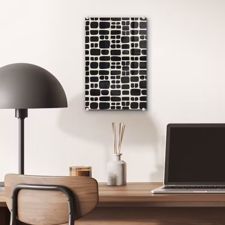 Glas schilderij - Modern - Organisch - Zwart — 7