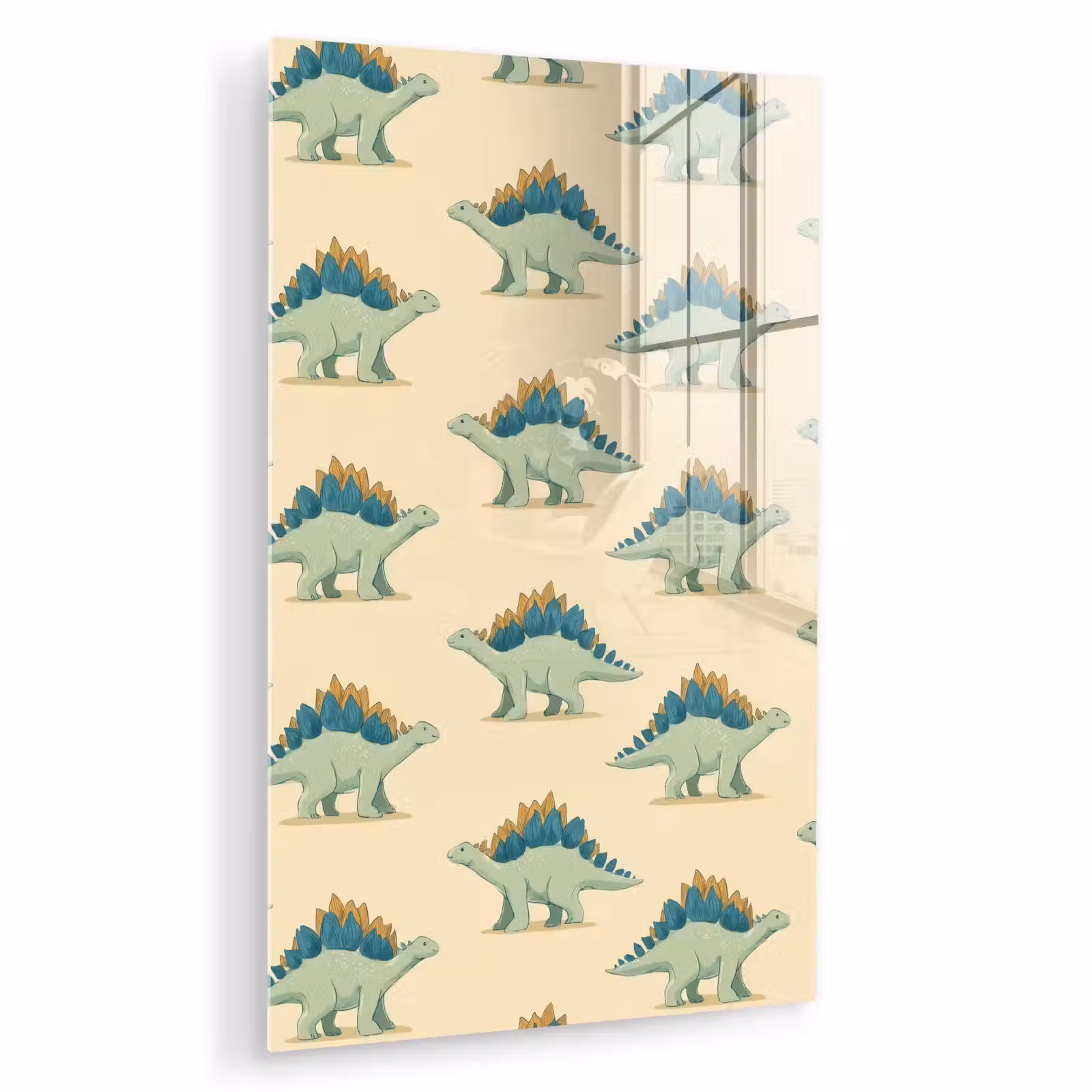 Glas schilderij - Dino - Patroon - Groen — 1