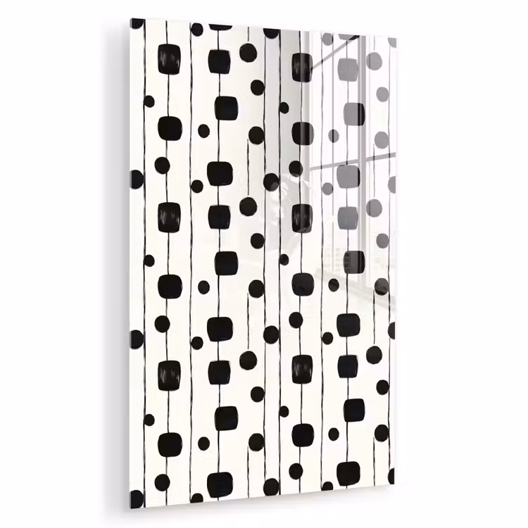 Glas schilderij - Grafisch - Modern - Zwart — 1