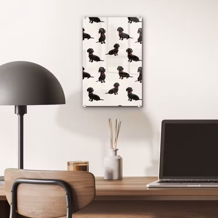 Glas schilderij - Hond - Patroon - Zwart — 7