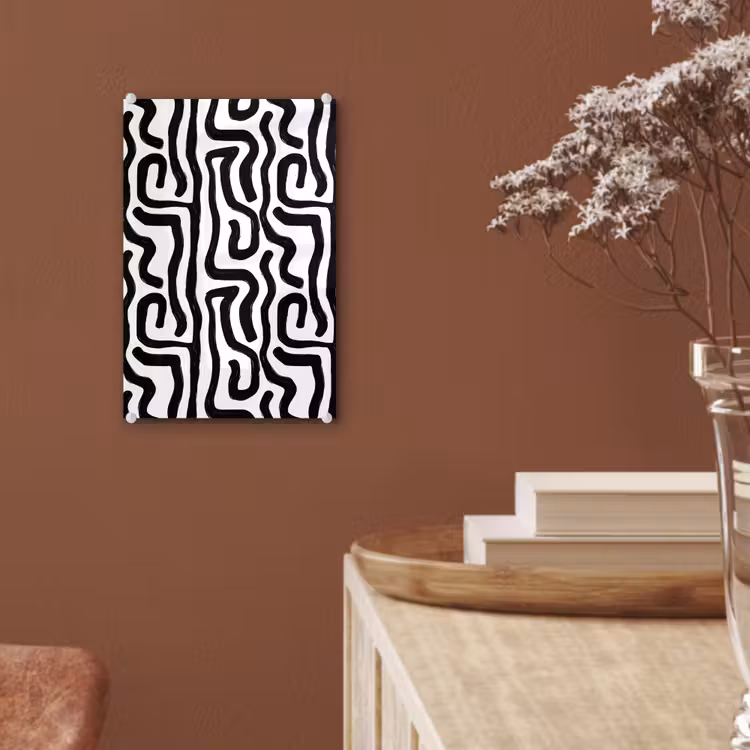 Glas schilderij - Modern - Lijnen - Zwart — 6