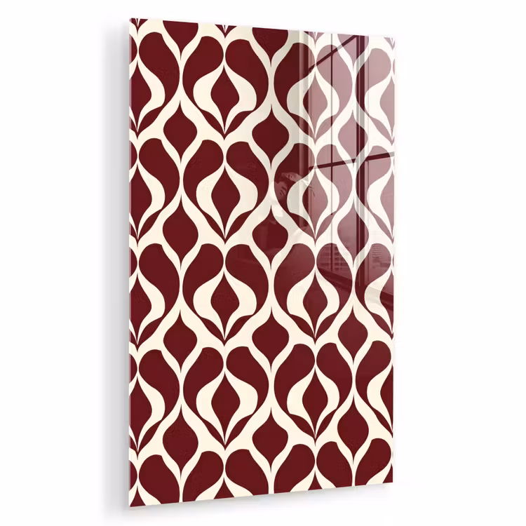Glas schilderij - Rood - Druppelpatroon - Grafisch — 1