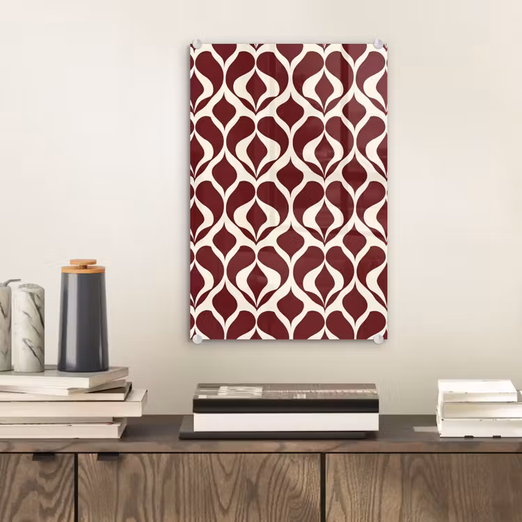 Glas schilderij - Rood - Druppelpatroon - Grafisch — 2