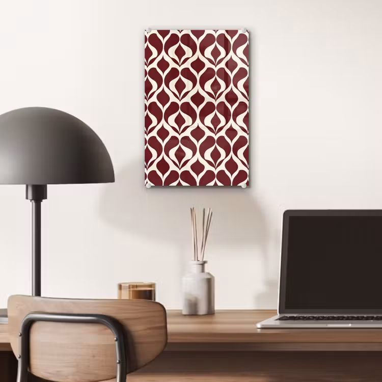 Glas schilderij - Rood - Druppelpatroon - Grafisch — 7