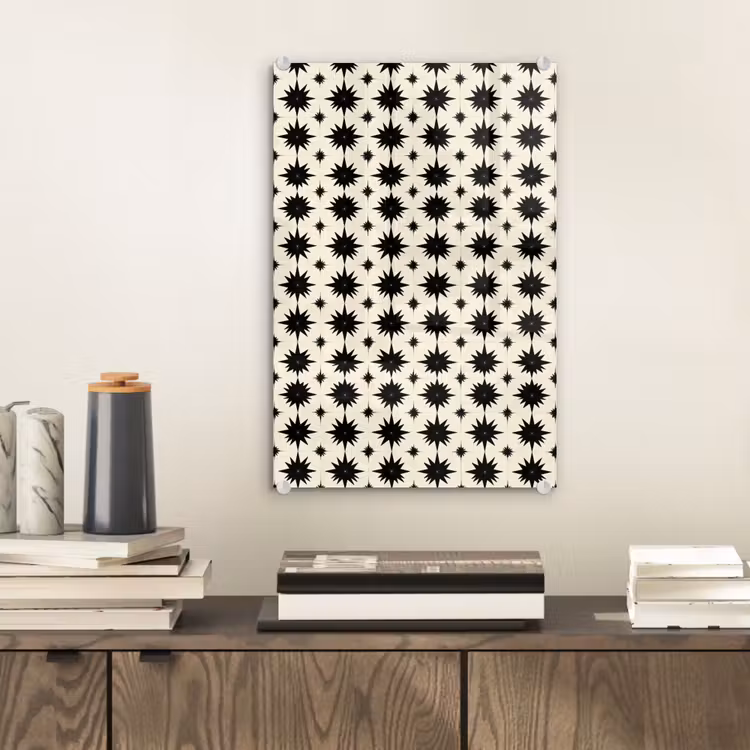 Glas schilderij - Stervormen - Geometrisch - Zwart — 2