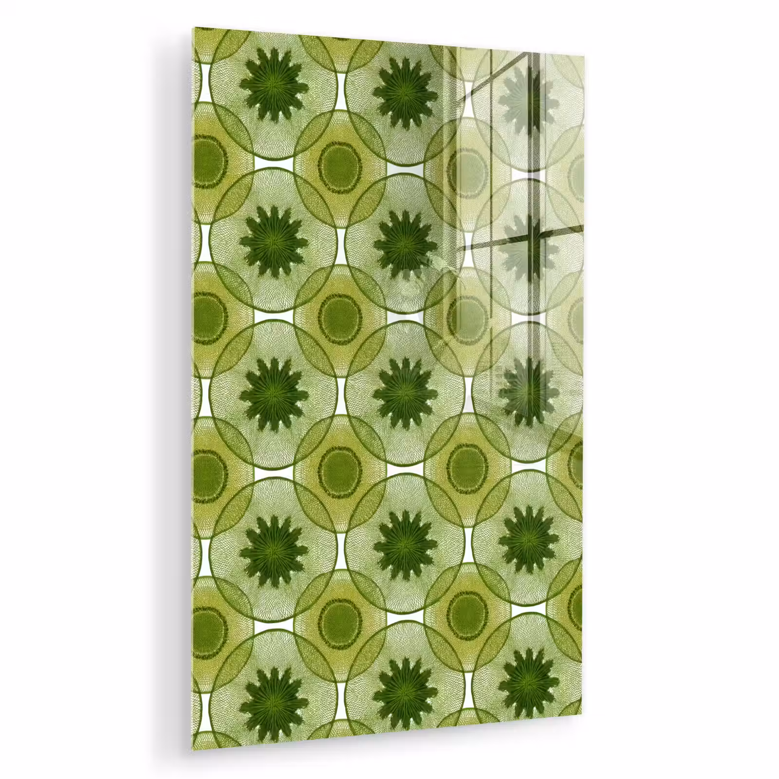 Glas schilderij - Cirkels - Patroon - Groen — 1