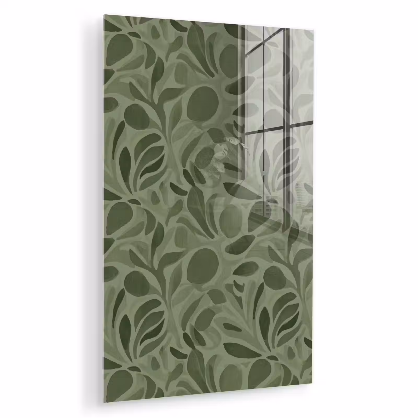 Glas schilderij - Sereen - Bladeren - Groen — 1