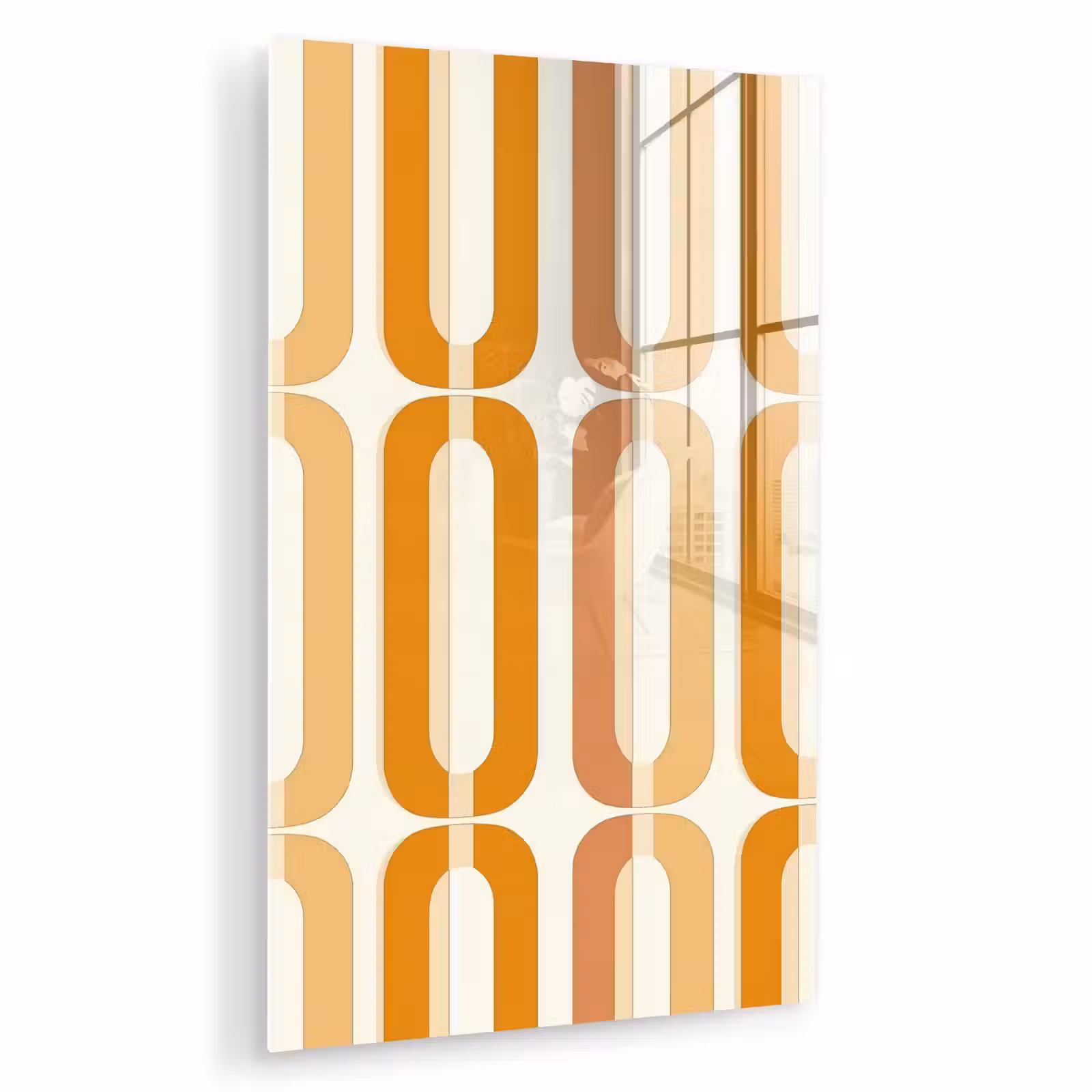 Glas schilderij - U-vorm - Retro - Oranje — 1