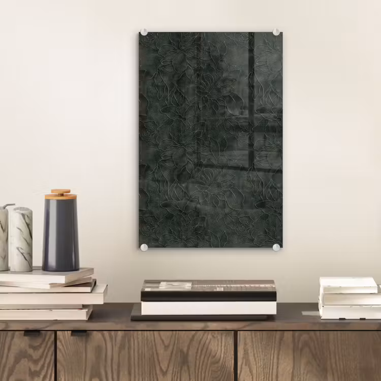 Glas schilderij - Bloemen - Lijnen - Groen — 2