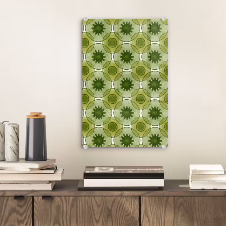 Glas schilderij - Cirkels - Patroon - Groen — 2