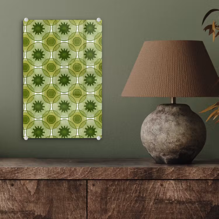 Glas schilderij - Cirkels - Patroon - Groen — 4