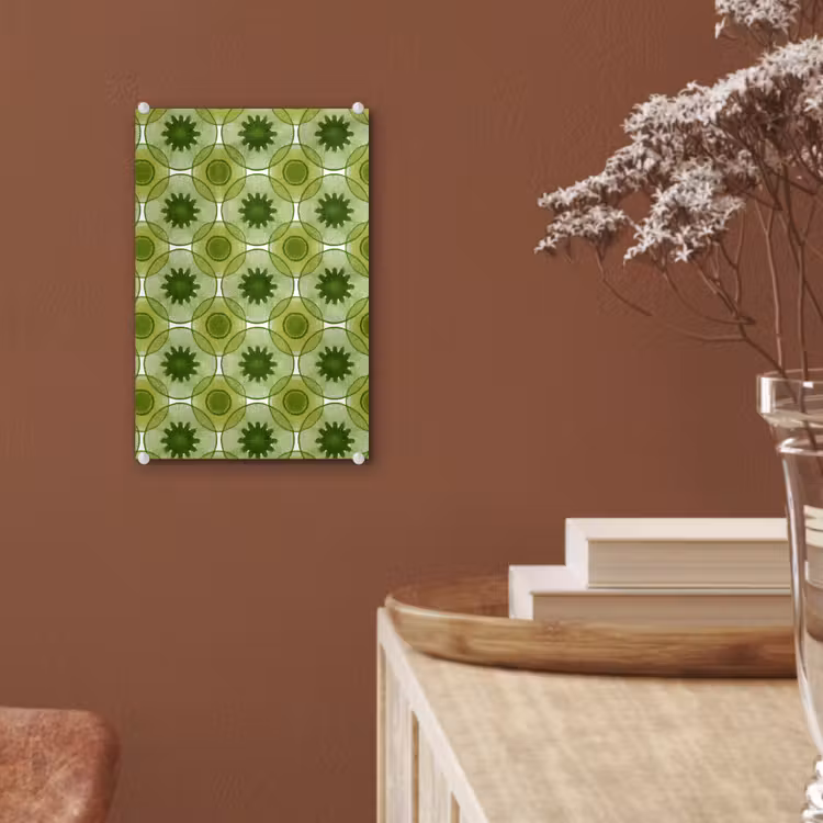Glas schilderij - Cirkels - Patroon - Groen — 6