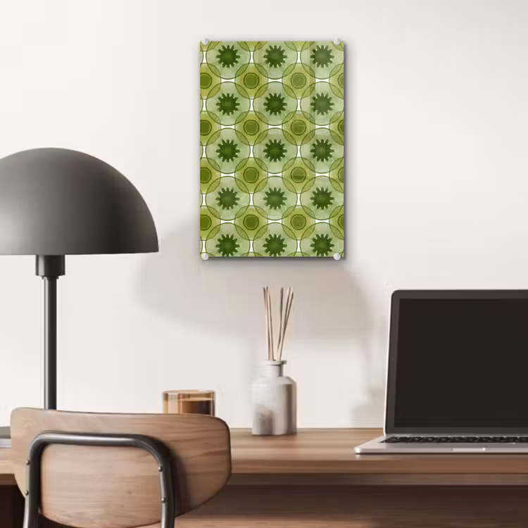 Glas schilderij - Cirkels - Patroon - Groen — 7