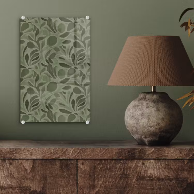 Glas schilderij - Sereen - Bladeren - Groen — 4