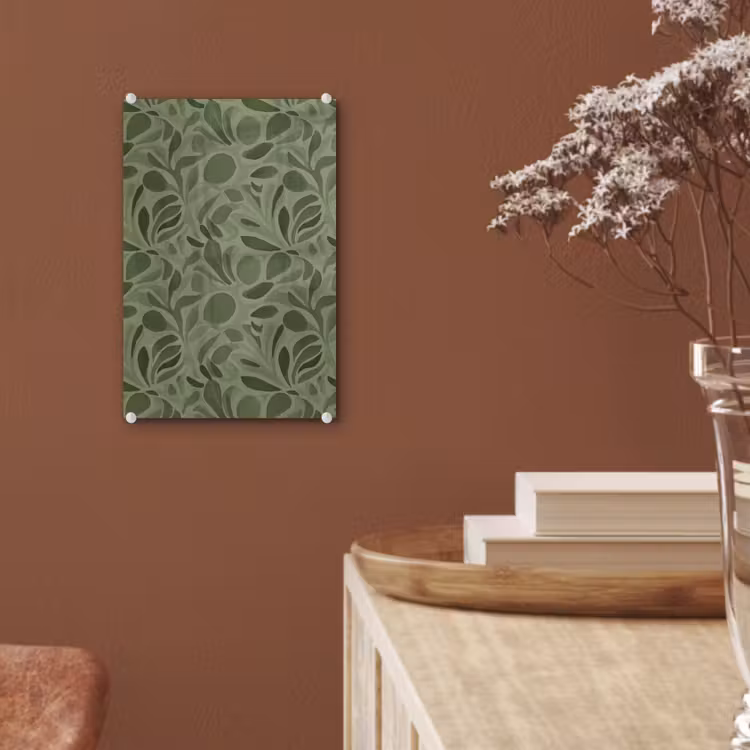 Glas schilderij - Sereen - Bladeren - Groen — 6