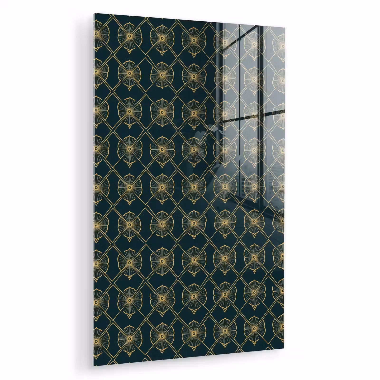 Glas schilderij - Geometrisch - Elegant - Groen — 1
