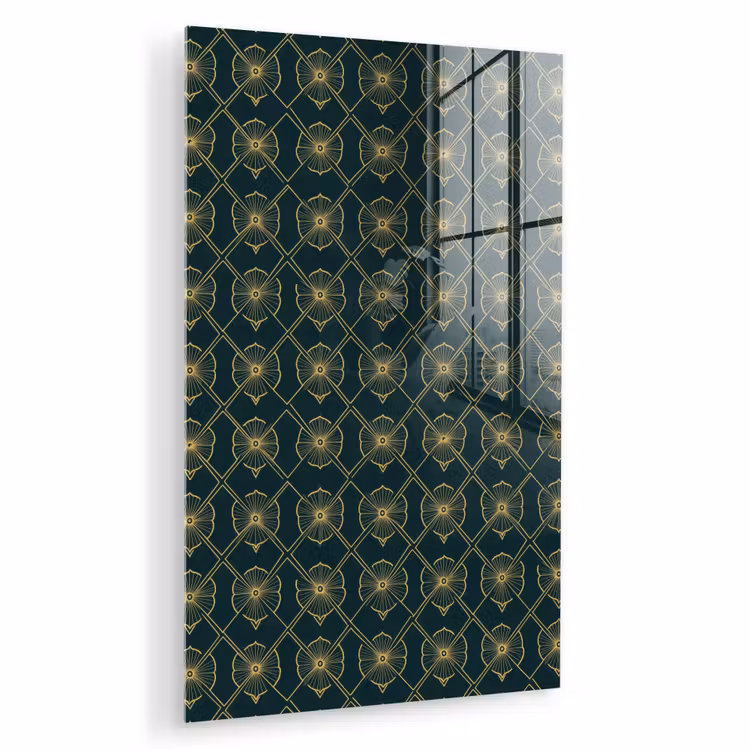 Glas schilderij - Geometrisch - Elegant - Groen — 1