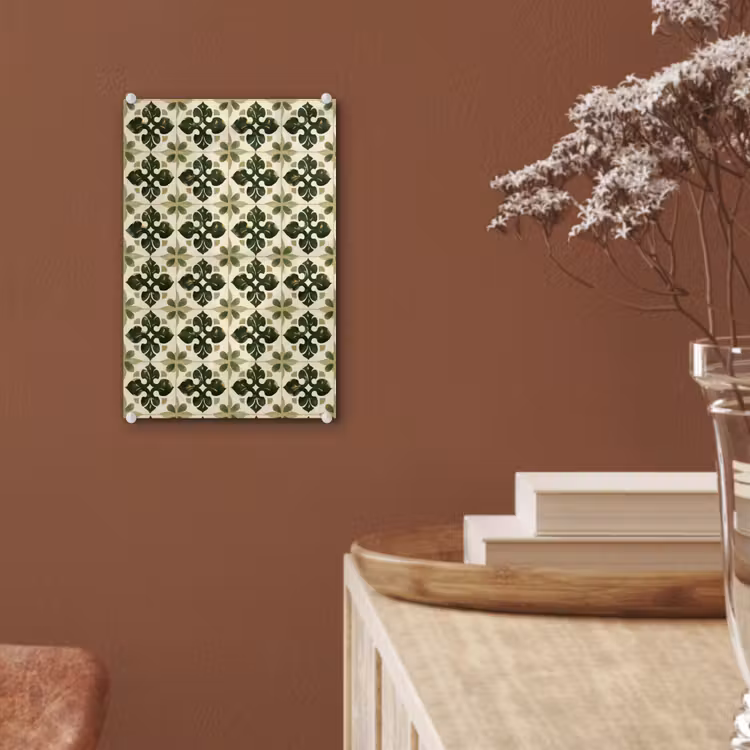 Glas schilderij - Patroon - Tegel - Groen — 6