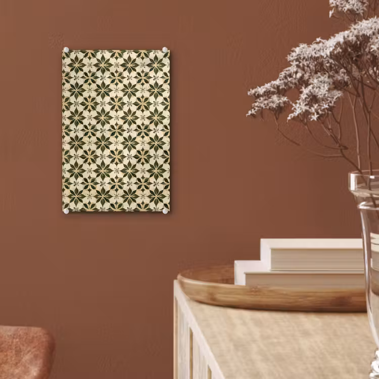 Glas schilderij - Tegel - Dessin - Groen — 6