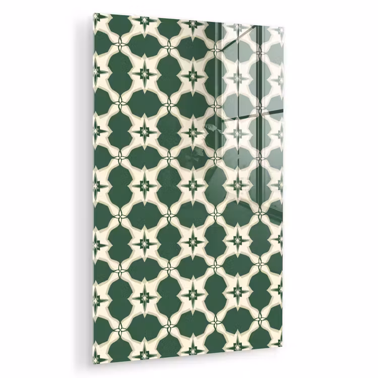 Glas schilderij - Tegel - Klassiek - Groen — 1