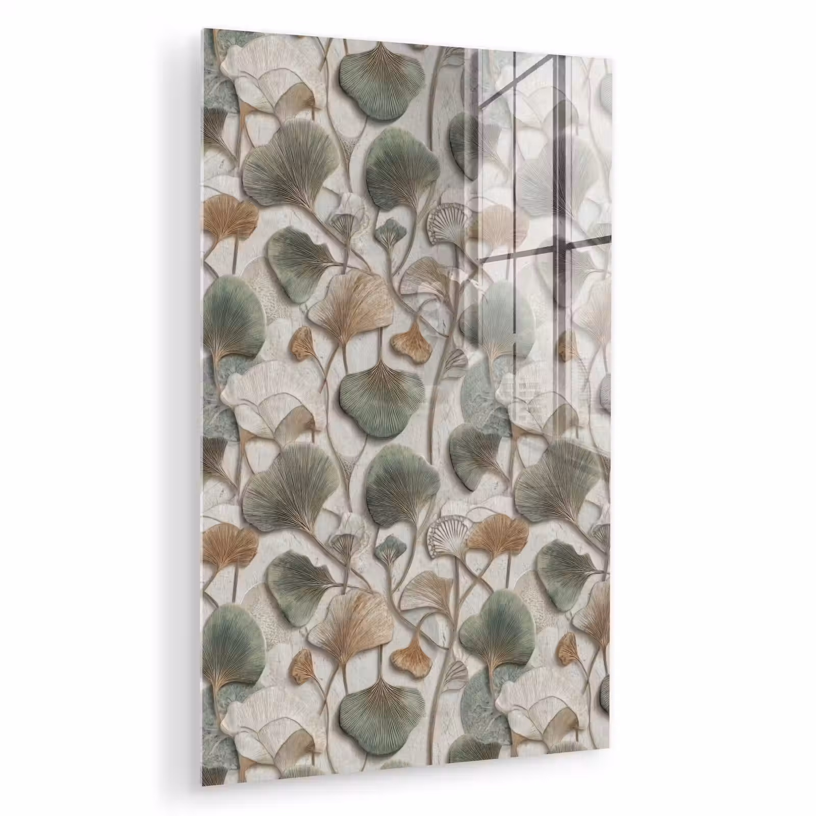 Glas schilderij - Elegant - Bladeren - Groen — 1