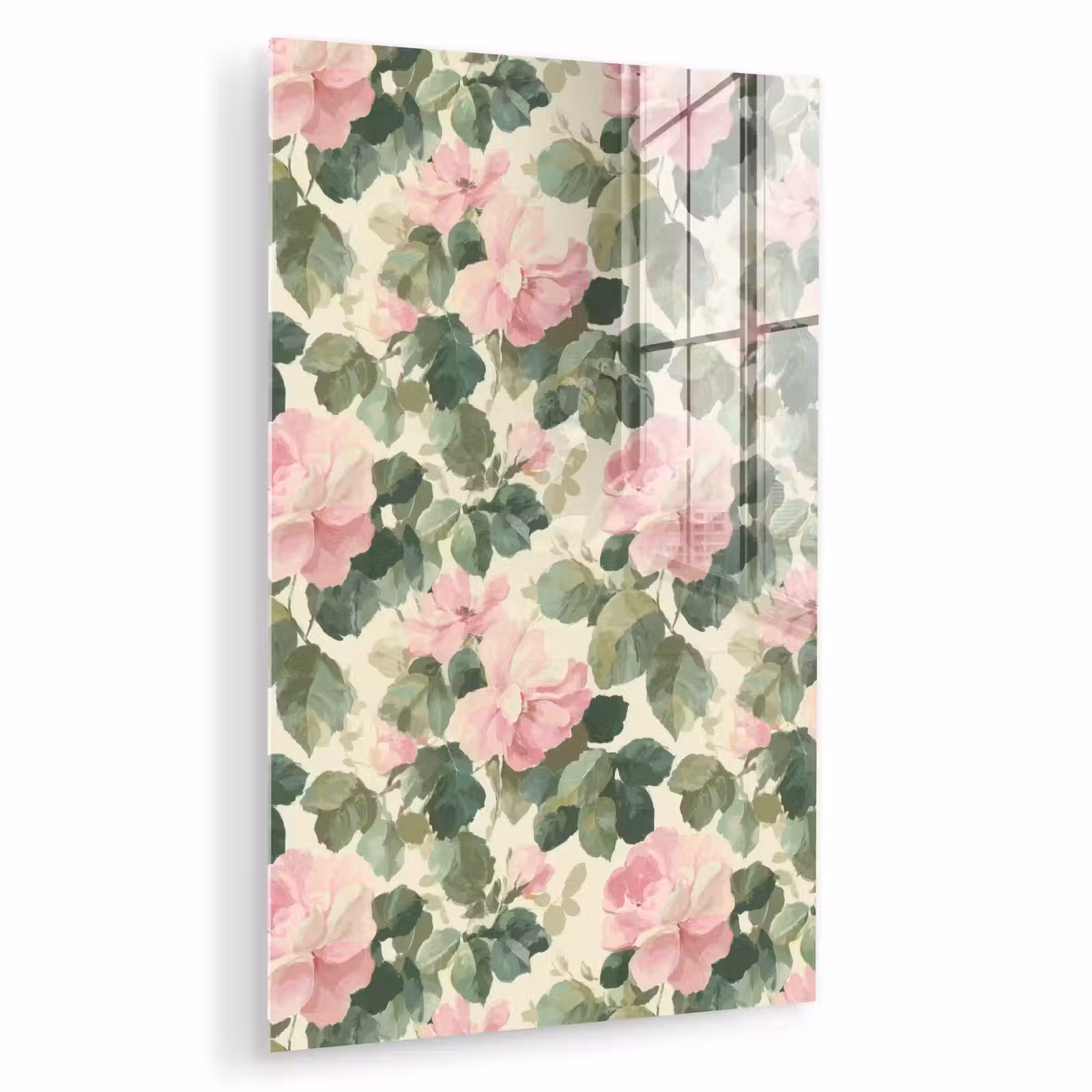 Glas schilderij - Rozen - Botanisch - Roze — 1