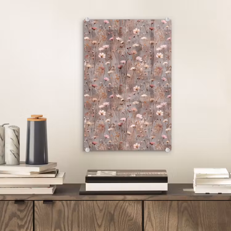 Glas schilderij - Bloemen - Wild - Pastel — 2
