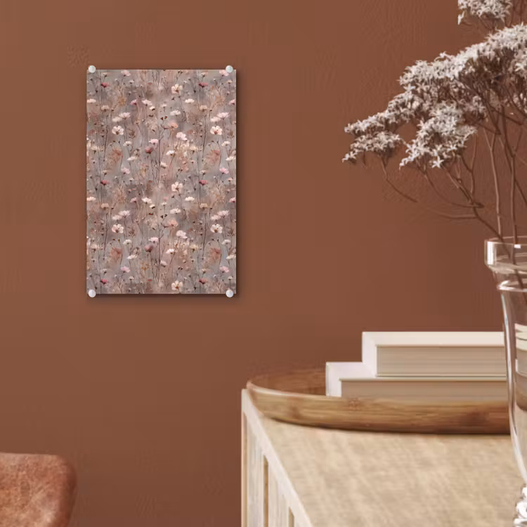 Glas schilderij - Bloemen - Wild - Pastel — 6
