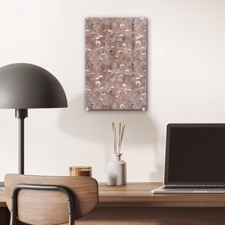 Glas schilderij - Bloemen - Wild - Pastel — 7