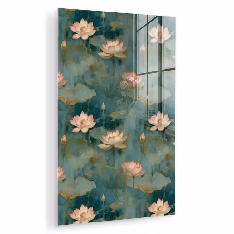Glas schilderij - Botanisch - Bloemen - Roze — 1