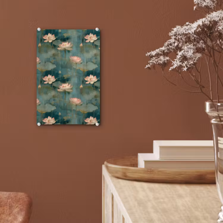 Glas schilderij - Botanisch - Bloemen - Roze — 6
