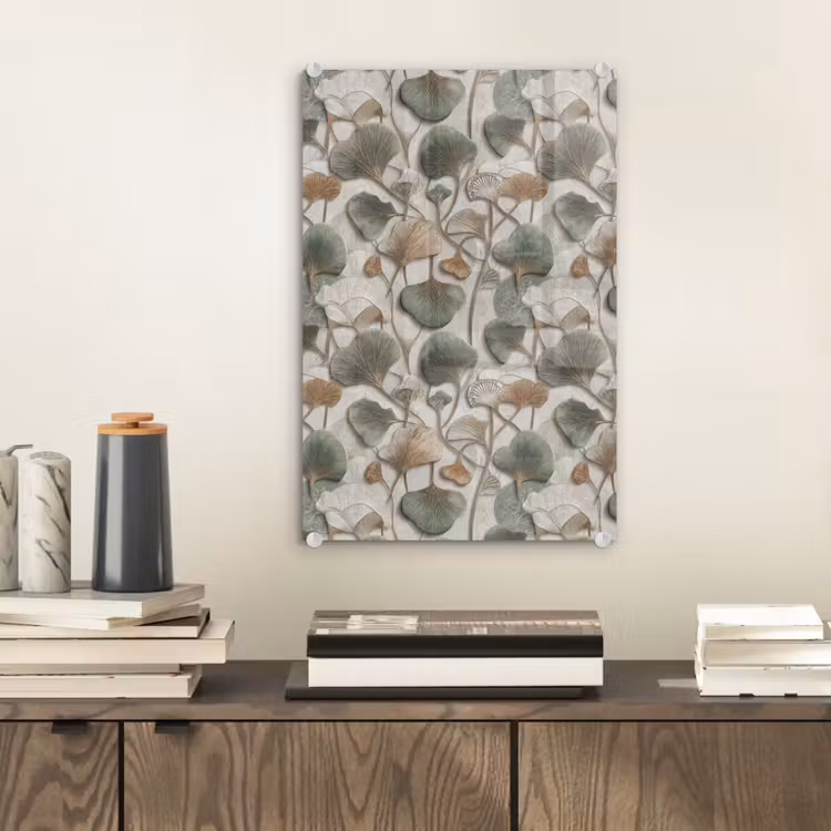 Glas schilderij - Elegant - Bladeren - Groen — 2