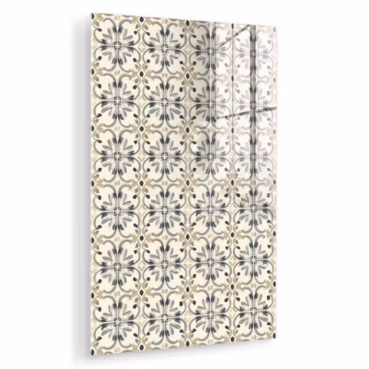 Glas schilderij - Floraal - Patroon - Kleurrijk — 1
