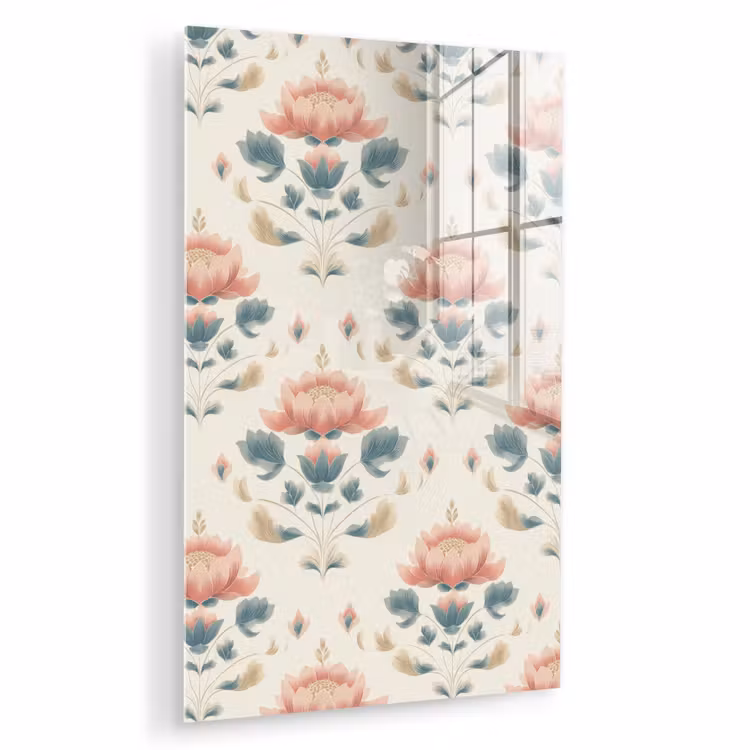 Glas schilderij - Lotus - Bloemen - Roze — 1