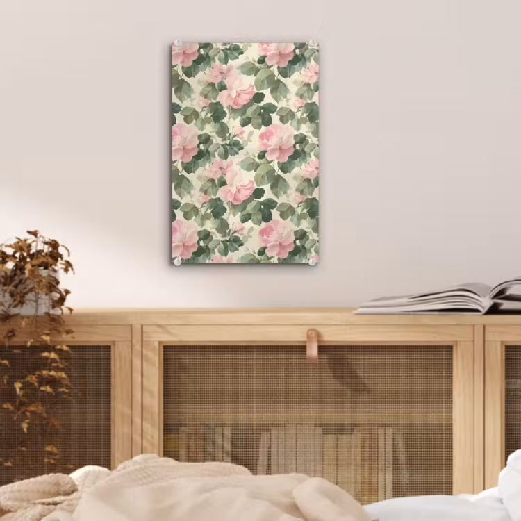 Glas schilderij - Rozen - Botanisch - Roze — 5