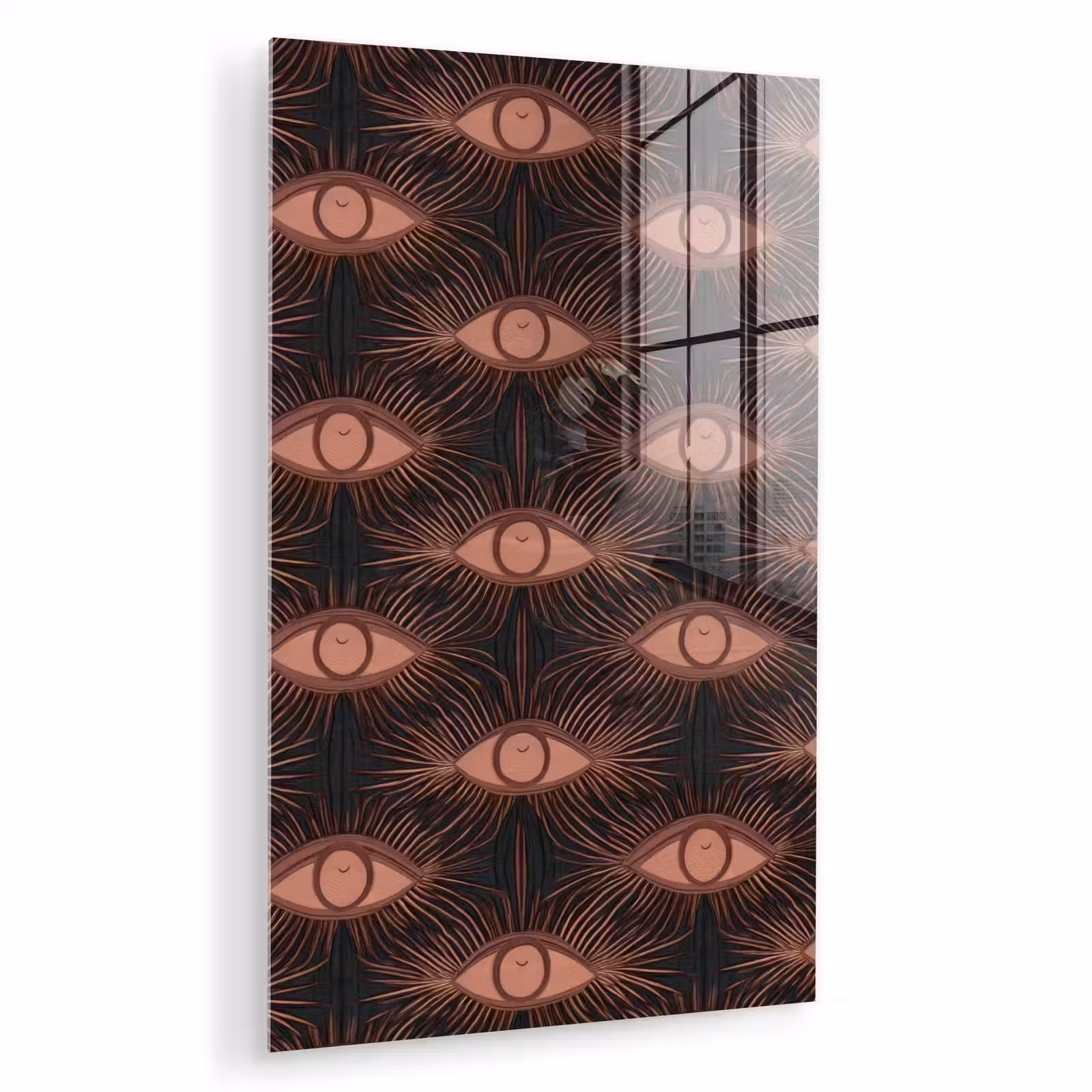 Glas schilderij - Boheems - Oog - Bruin — 1