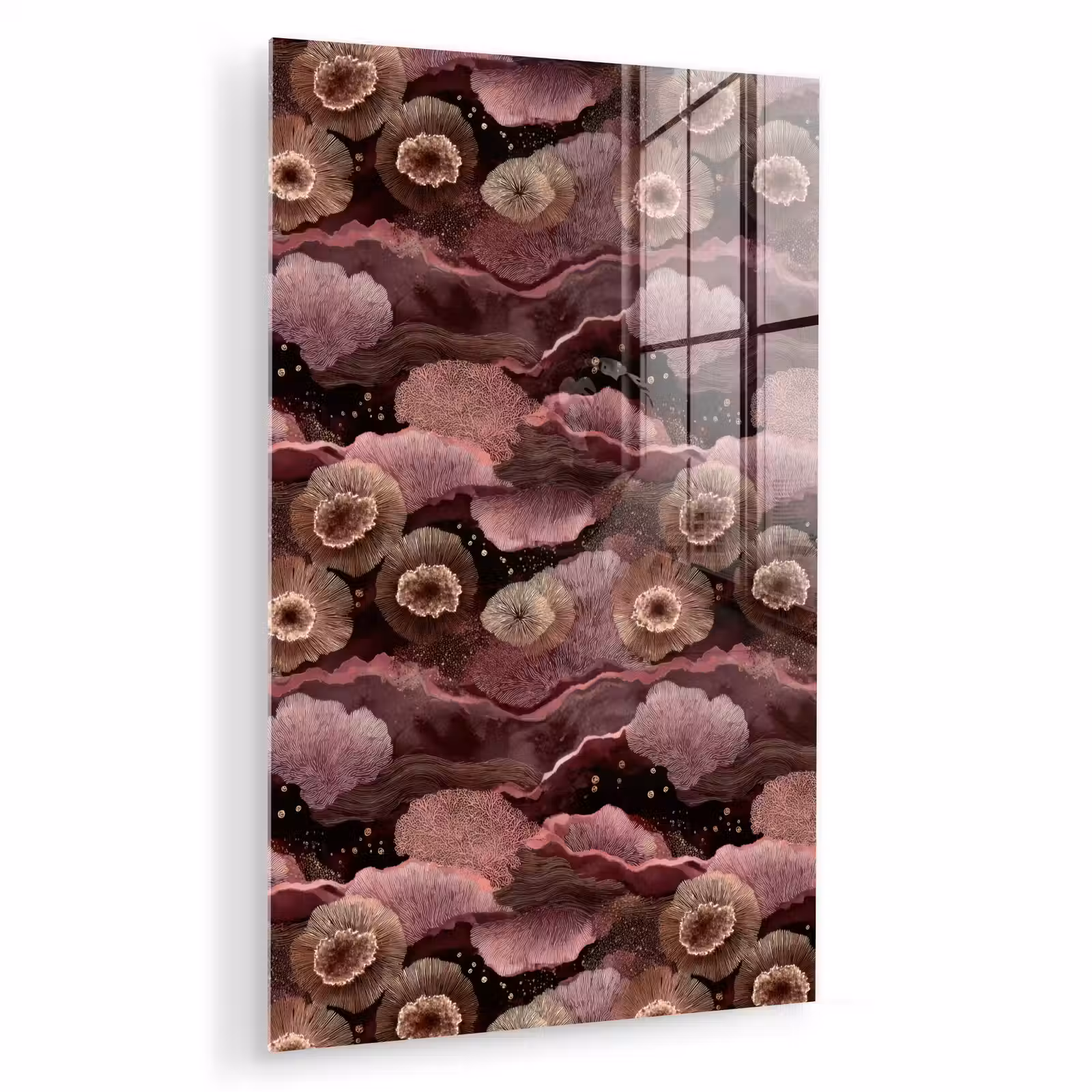 Glas schilderij - Koraal - Organisch - Roze — 1