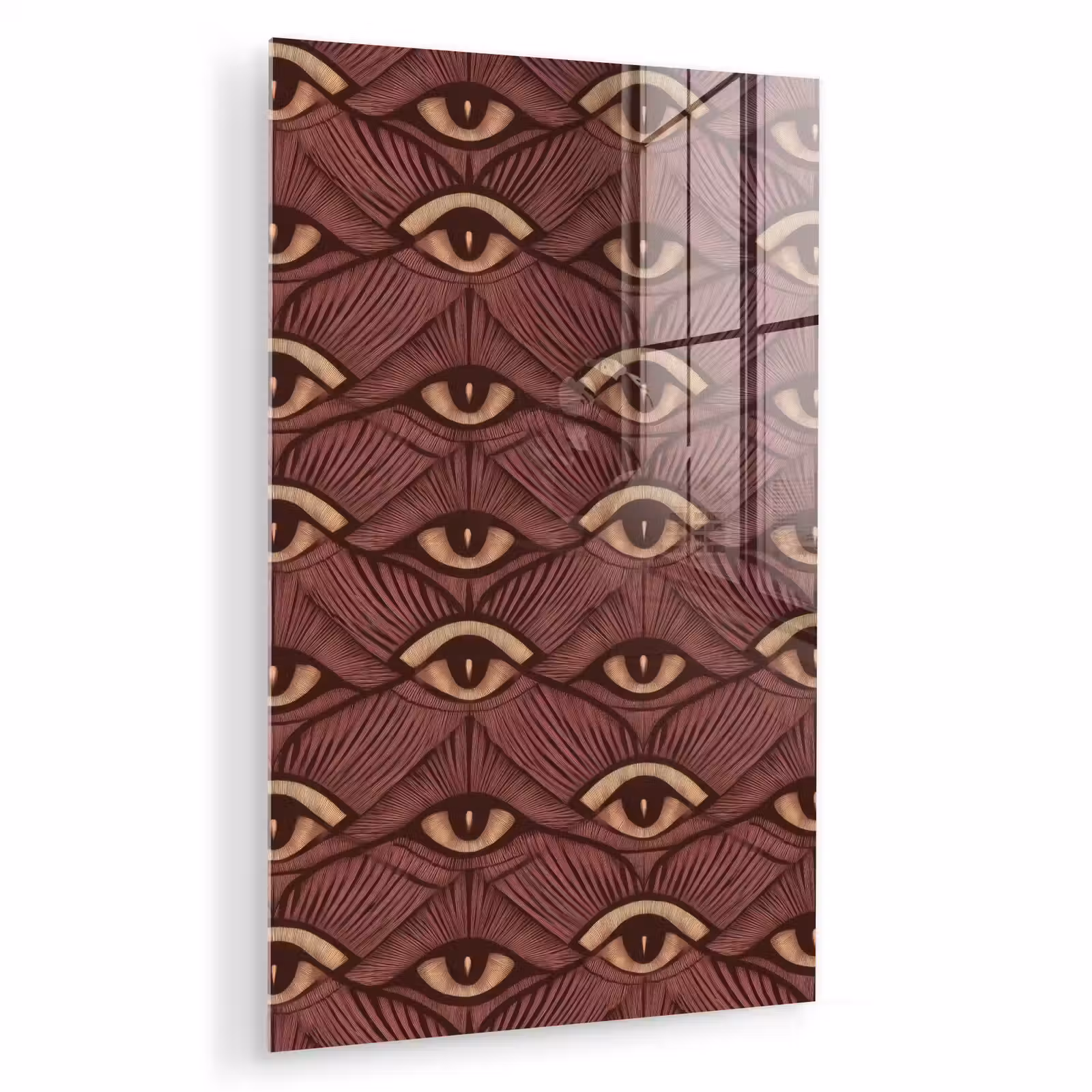 Glas schilderij - Mystiek - Ogen - Bruin — 1