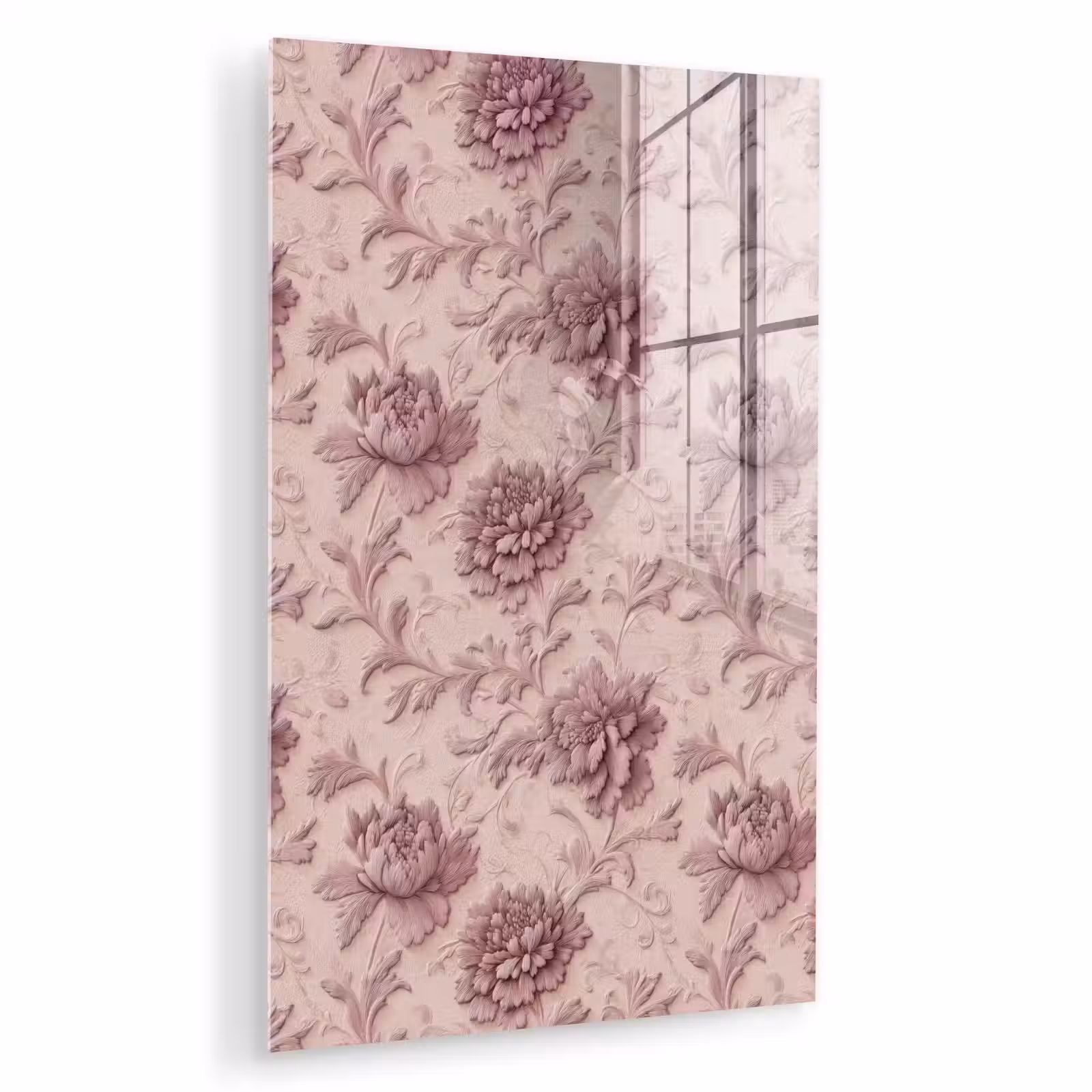Glas schilderij - Reliëf - Pioenrozen - Roze — 1