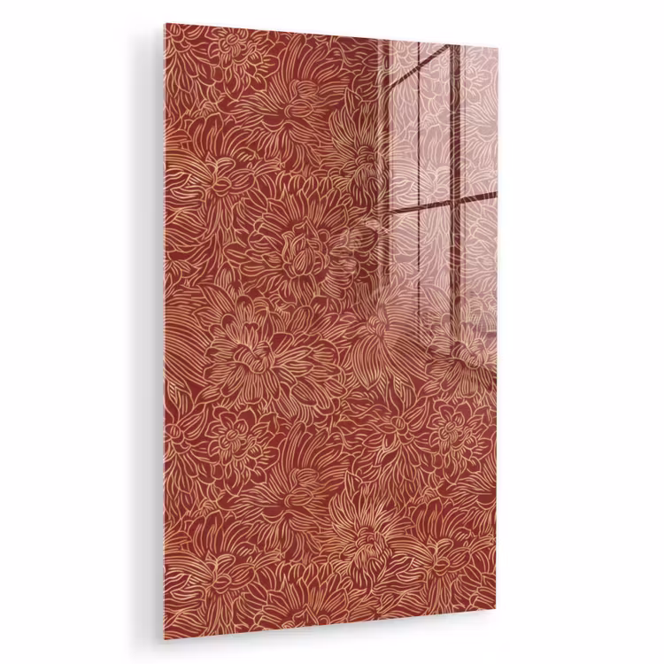Glas schilderij - Bloemen - Motief - Rood — 1
