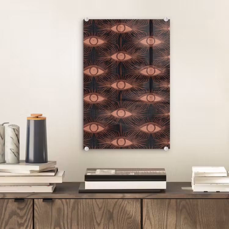 Glas schilderij - Boheems - Oog - Bruin — 2