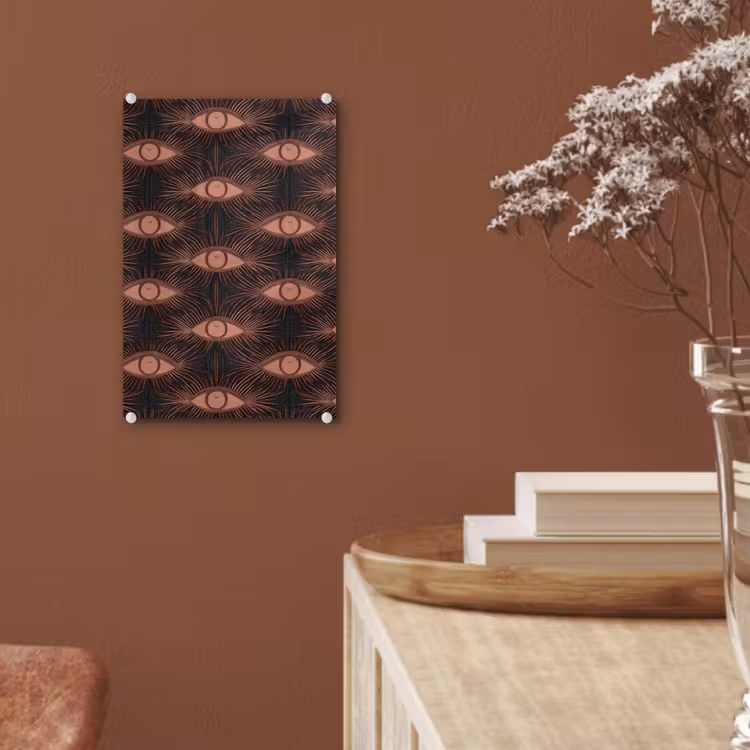 Glas schilderij - Boheems - Oog - Bruin — 6