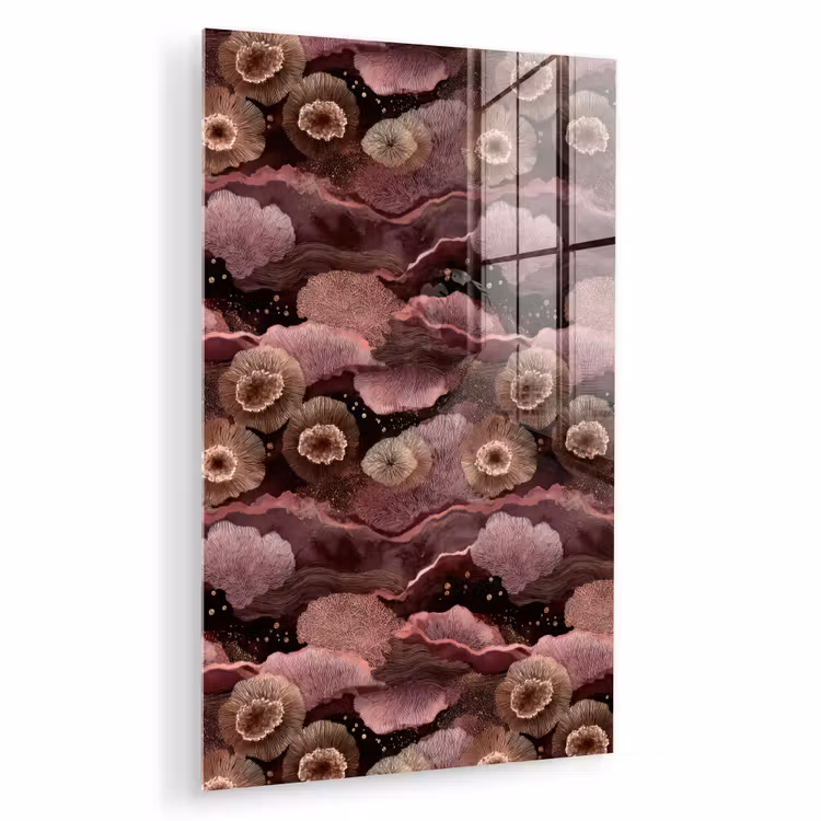Glas schilderij - Koraal - Organisch - Roze — 1