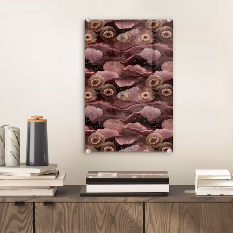 Glas schilderij - Koraal - Organisch - Roze — 2
