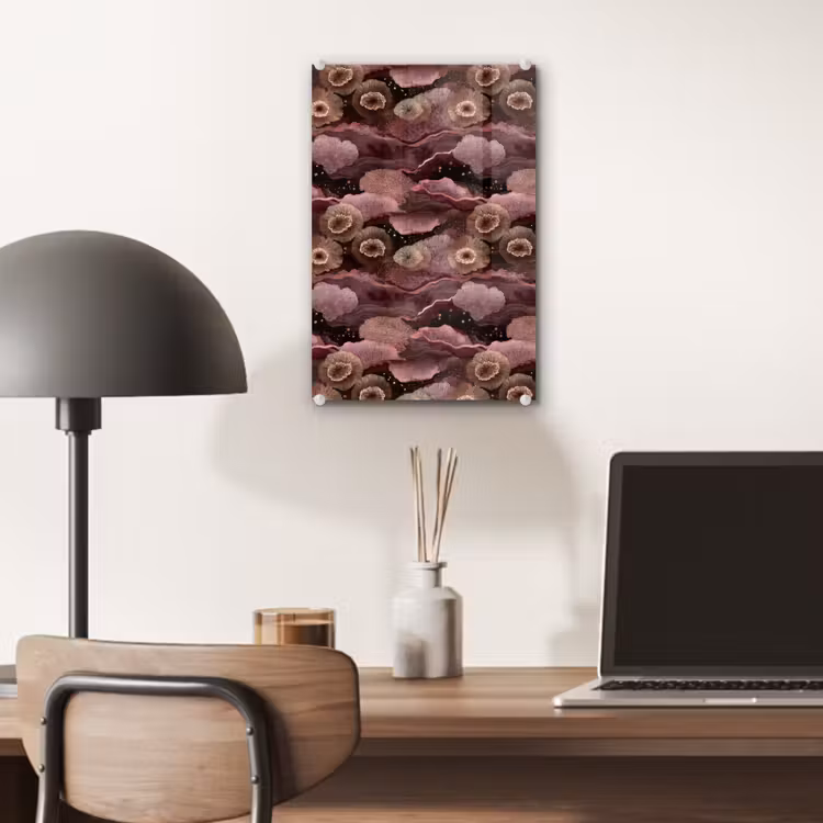 Glas schilderij - Koraal - Organisch - Roze — 7